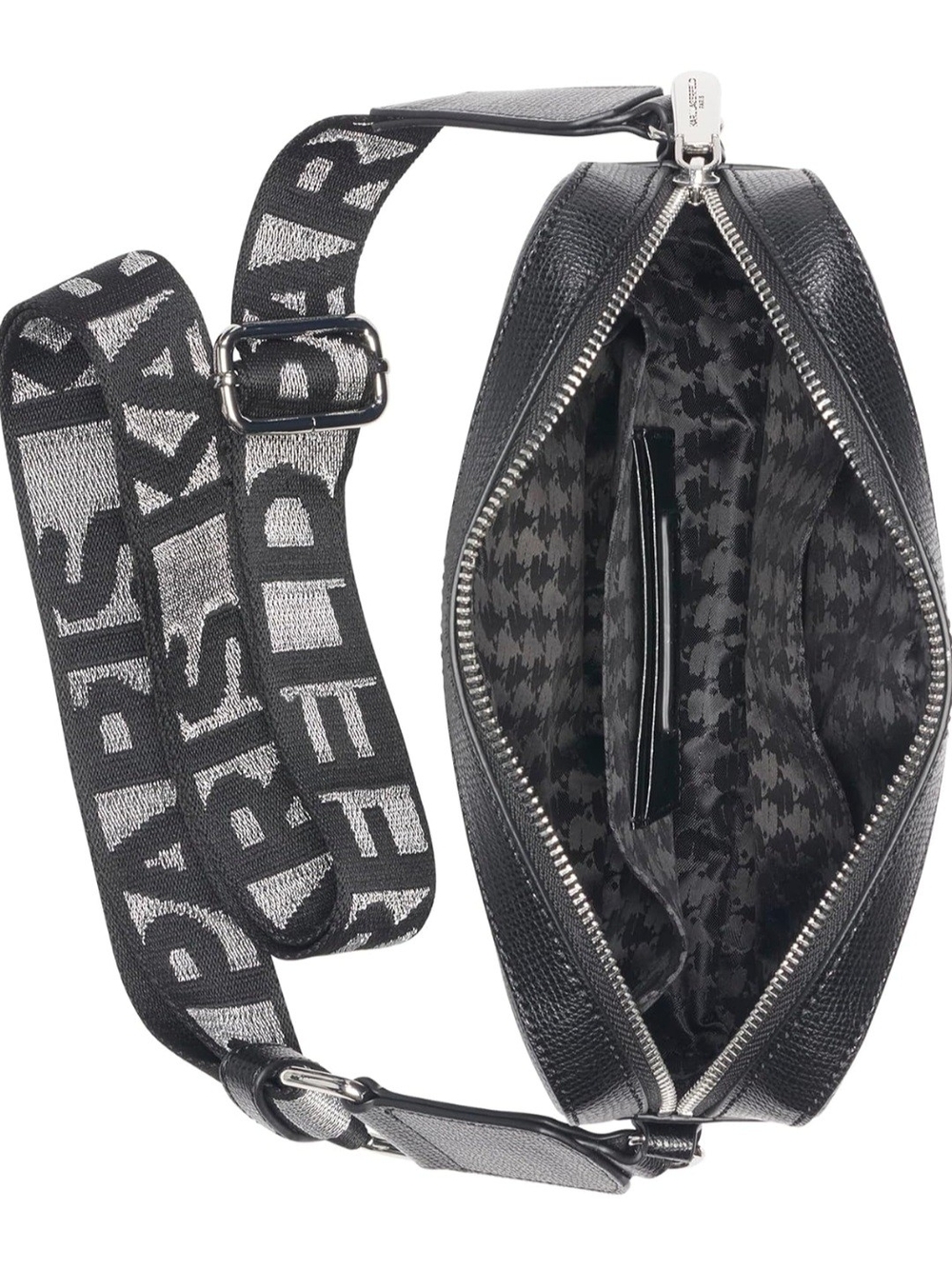 Karl Lagerfeld Black Crystal-Embellished Crossbody Bag - Picture 3 of 7
